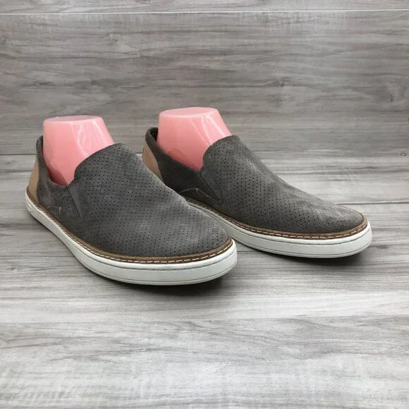 Ugg Shoes Womens 9.5 Adley Gray Suede Slip On Sneakers - Picture 3 of 11